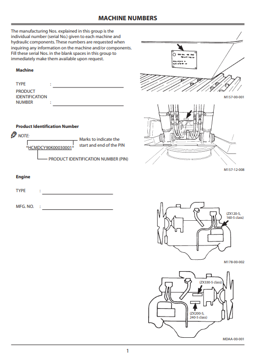 JOHN DEERE ZAXIS210-5A, ZAXIS210LC-5A, ZAXIS350LC-5A (ZAXIS-5 SERIES) Hitachi Excavators OPERATOR MANUAL - ENMDAKLA22