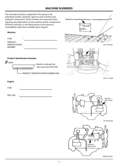 JOHN DEERE ZAXIS210-5A, ZAXIS210LC-5A, ZAXIS350LC-5A (ZAXIS-5 SERIES) Hitachi Excavators OPERATOR MANUAL - ENMDAKLA22