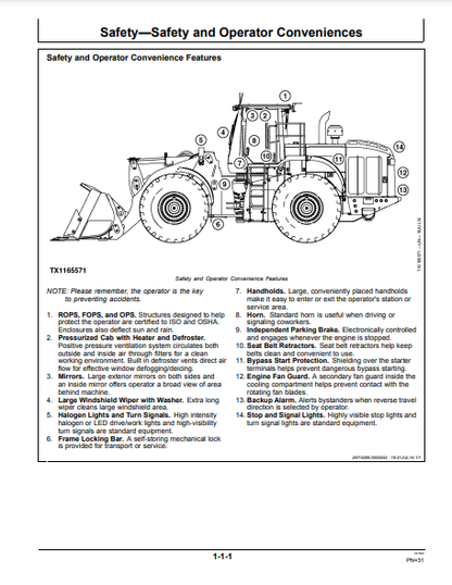 OPERATOR MANUAL - JOHN DEERE 844K SERIES III (0) Construction Loader OMT388954X19