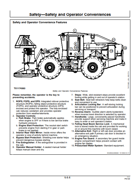 OPERATOR MANUAL - JOHN DEERE 643L (L SERIES) Forestry Wheeled Feller Buncher OMT335598X19