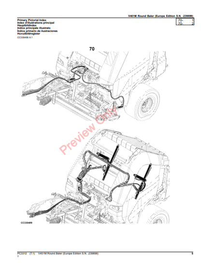 JOHN DEERE V451M ROUND BALER (EUROPE EDITION) PC3312 - PARTS CATALOG MANUAL