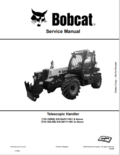 Discover the comprehensive service manual for the BOBCAT T35.105RB and T35.105LRB telescopic handlers. Download the PDF file for expert guidance and maintenance tips.