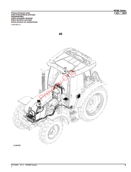 JOHN DEERE 5075M TRACTOR PC13354 - PARTS CATALOG MANUAL