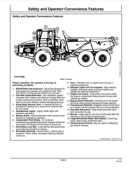 OPERATOR MANUAL - JOHN DEERE 260E,310E (0) Construction Articulated Dump Truck OMT329817X19