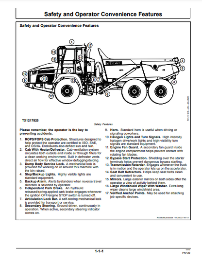 OPERATOR MANUAL - JOHN DEERE 260E,310E (0) Construction Articulated Dump Truck OMT329817X19