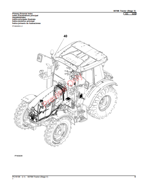 JOHN DEERE 5075M TRACTOR (STAGE V) PC16106 - PARTS CATALOG MANUAL