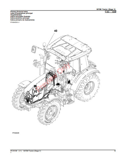 JOHN DEERE 5075M TRACTOR (STAGE V) PC16106 - PARTS CATALOG MANUAL