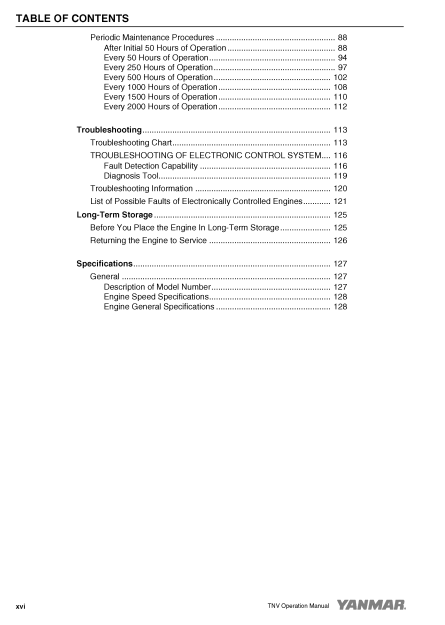 0ATNVG00101 - JOHN DEERE TNV (YANMAR) Hitachi Excavators  OPERATOR MANUAL