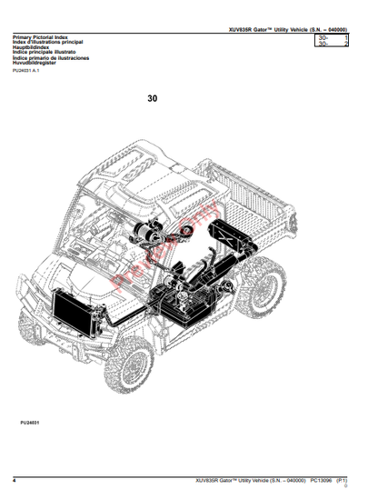 PARTS CATALOG MANUAL - JOHN DEERE XUV835R GATOR UTILITY VEHICLES (PC13096)