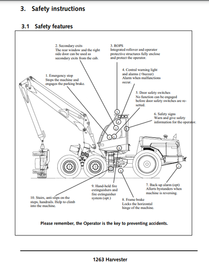 JOHN DEERE 1263 (63 SERIES) Forestry Wheeled Harvesters OPERATOR MANUAL - OMF061744_