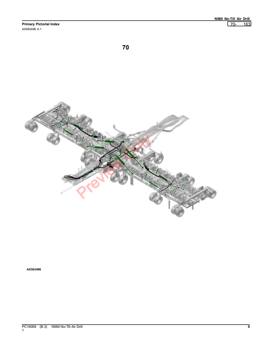 JOHN DEERE N560 NO-TILL AIR DRILL PC16059 - PARTS CATALOG MANUAL