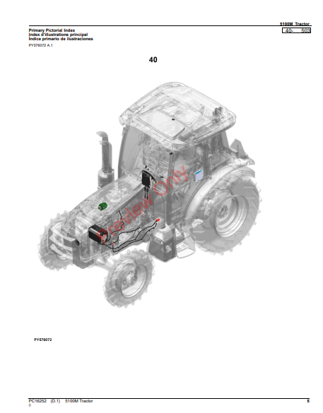 JOHN DEERE 5100M TRACTOR PC16252 - PARTS CATALOG MANUAL