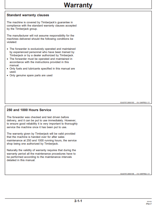 JOHN DEERE 1490D (D SERIES_TIMBERJACK MODELS) FORESTRY Energy Technology OPERATOR MANUAL - OMF065582_