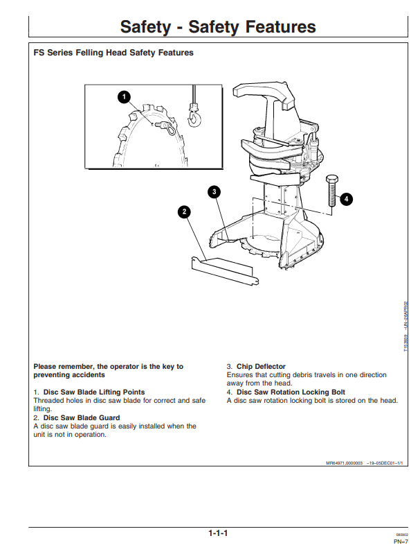 JOHN DEERES 853G (G SERIES) FORESTRY Tracked Feller Bunchers OPERATOR MANUAL - OMF383395