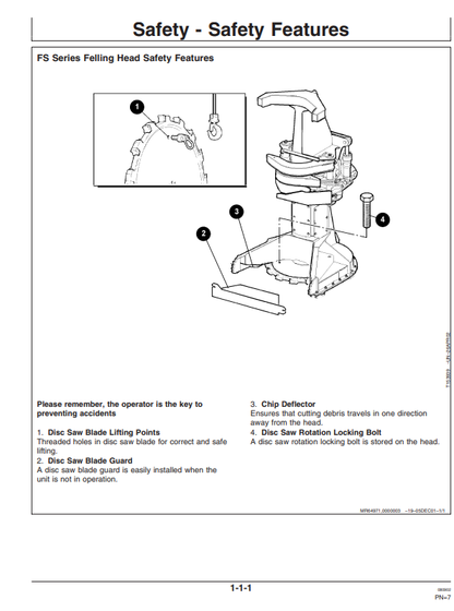 JOHN DEERES 853G (G SERIES) FORESTRY Tracked Feller Bunchers OPERATOR MANUAL - OMF383395