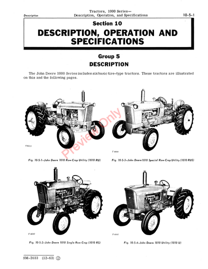 JOHN DEERE 1010R TRACTOR SERVICE MANUAL SM2033 - PDF FILE