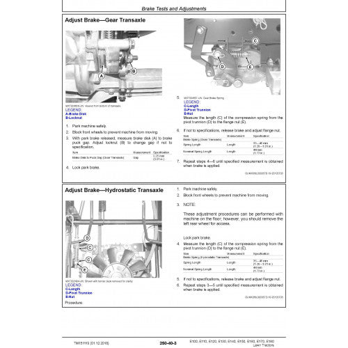 TECHNICAL MANUAL - JOHN DEERE E140,LAWN TRACTORS TM151119