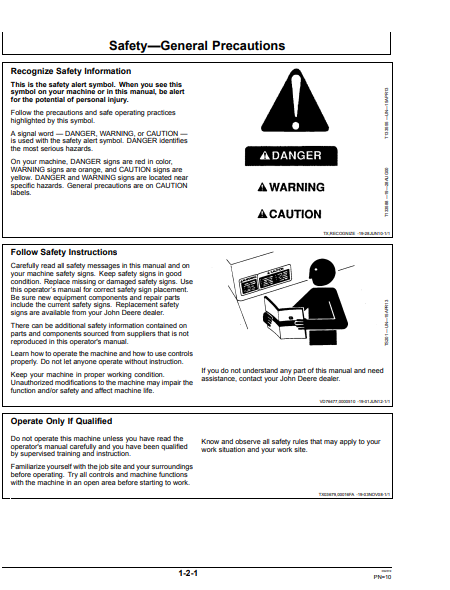 OPERATOR MANUAL - JOHN DEERE 655CII,755CII (C SERIES II)  Construction Crawler Loader OMT201669