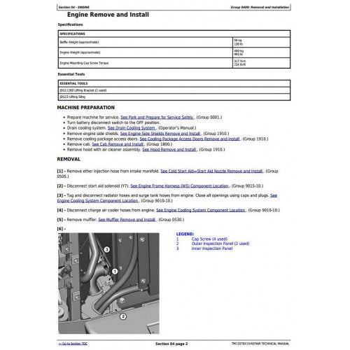 SERVICE REPAIR TECHNICAL MANUAL -  JOHN DEERE 444K 4WD LOADER (SN. FROM D670308) TM13370X19 