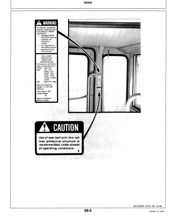 JOHN DEERE 350D, 355D (D SERIES) FORESTRY Crawlers OPERATOR MANUAL - OMT105029