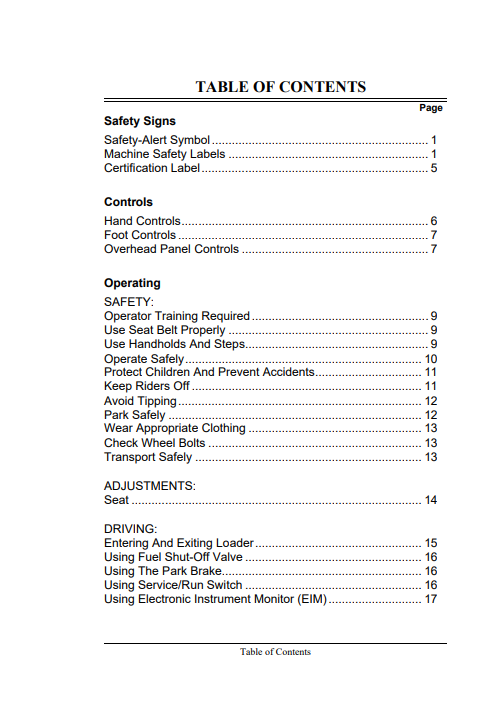 JOHN DEERE 4475, 5575 (SERIES) Construction Skid Steers OPERATOR MANUAL - OMM123744