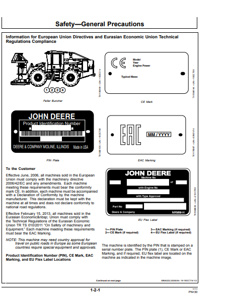 OPERATOR MANUAL - JOHN DEERE 643L (L SERIES) Forestry Wheeled Feller Buncher OMT335598X19