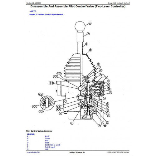 SERVICE REPAIR TECHNICAL MANUAL - JOHN DEERE 544G LL,4WD LOADER TM1530 