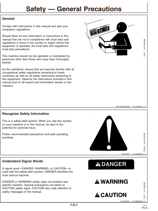 JOHN DEERE 1058(SERIES) Forestry Forwarders OPERATOR MANUAL - OMF062281