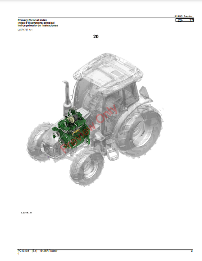 JOHN DEERE 5125R TRACTOR PC13103 - PARTS CATALOG MANUAL