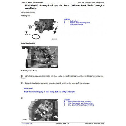 DIAGNOSTIC & REPAIRTECHNICAL MANUAL - JOHN DEERE POWERTECH 2.9L 3029 METRIC DIESEL ENGINE CTM124619 