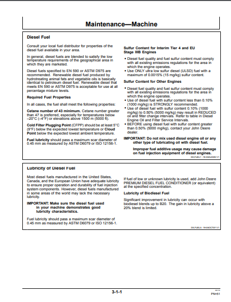 OMT186794 - JOHN DEERE 210LE (E SERIES) Construction Landscape Loaders OPERATOR MANUAL