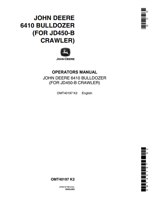 JOHN DEERE 6410 (SERIES) Construction Attachments OPERATOR MANUAL -  OMT40197_