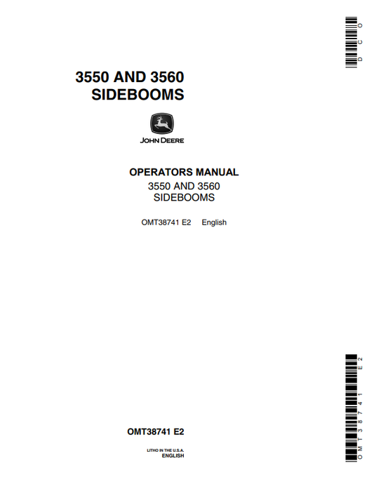 JOHN DEERE 3550, 3560 (SERIES) Construction Attachments OPERATOR MANUAL -  OMT38741