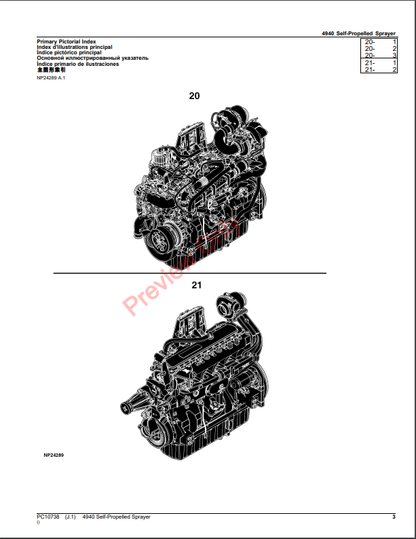 JOHN DEERE 4940 SELF-PROPELLED SPRAYER PC10738 - PARTS CATALOG MANUAL