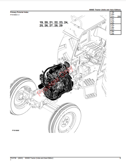 JOHN DEERE 5050D V10 TRACTOR (INDIAN EDITION) PC4736 - PARTS CATALOG MANUAL