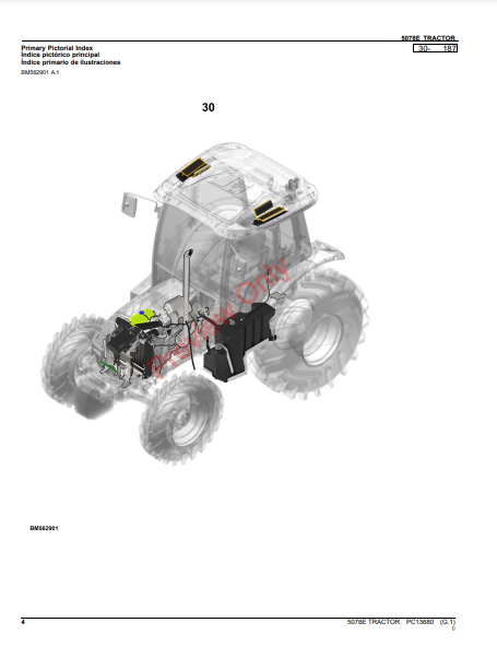 JOHN DEERE 5078E TRACTOR  PC13680 - PARTS CATALOG MANUAL