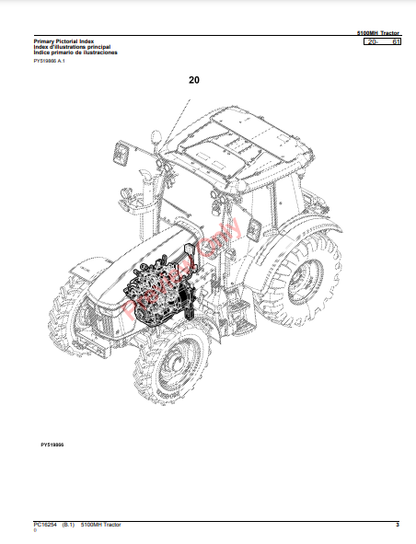 JOHN DEERE 5100MH TRACTOR PC16254 - PARTS CATALOG MANUAL