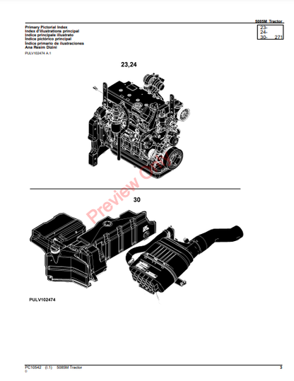 JOHN DEERE 5085M TRACTOR PC10542 - PARTS CATALOG MANUAL