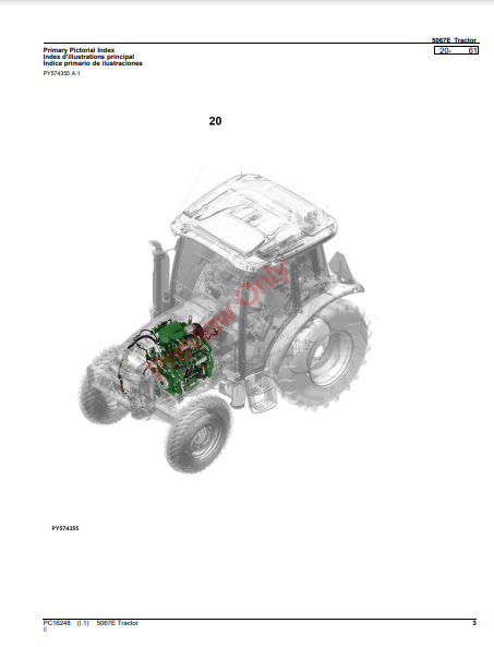 JOHN DEERE 5067E TRACTOR PC16248 - PARTS CATALOG MANUAL