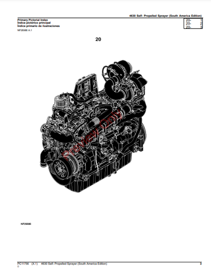 JOHN DEERE 4630 SELF-PROPELLED SPRAYER (SOUTH AMERICA EDITION) PC11756 - PARTS CATALOG MANUAL