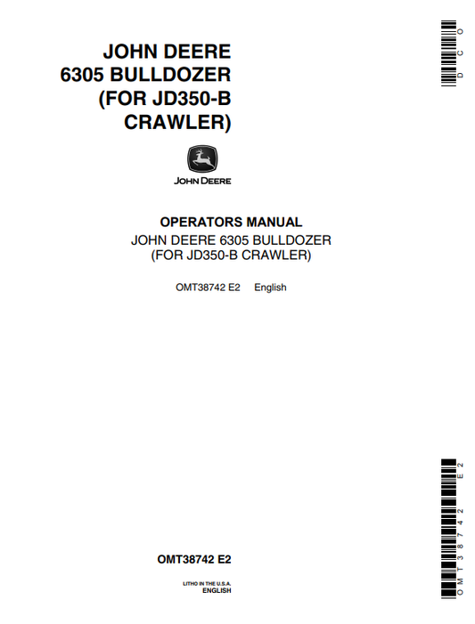 JOHN DEERE 860 Construction Scrapers OPERATOR MANUAL -  OMT38743_