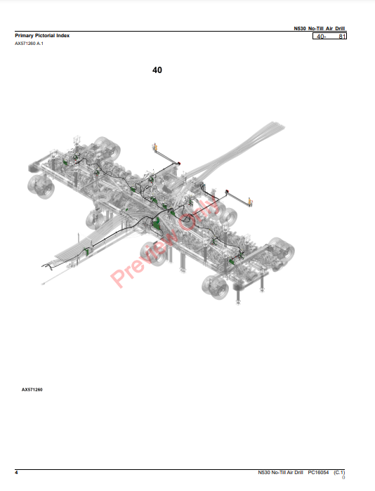 JOHN DEERE N530 NO-TILL AIR DRILL PC16054 - PARTS CATALOG MANUAL