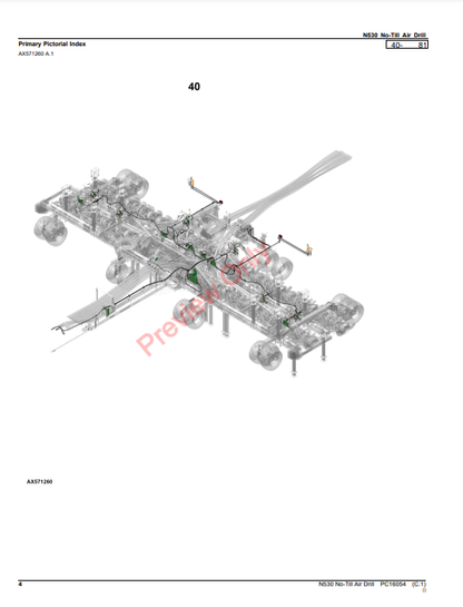 JOHN DEERE N530 NO-TILL AIR DRILL PC16054 - PARTS CATALOG MANUAL