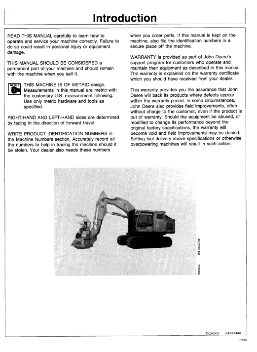 JOHN DEERE 793D (D SERIES) Forestry Tracked Feller Bunchers OPERATOR MANUAL - OMAT108835