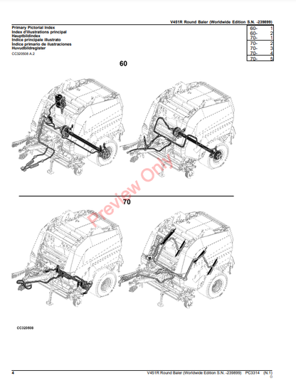 JOHN DEERE V451R ROUND BALER (WORLDWIDE EDITION) PC3314 - PARTS CATALOG MANUAL