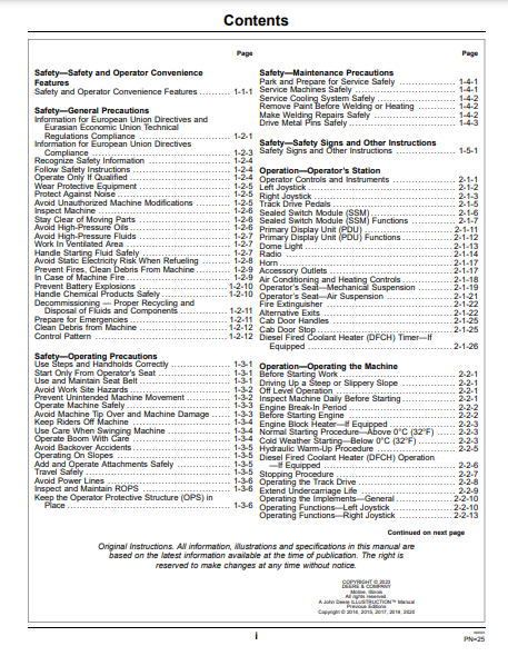 OPERATOR MANUAL - JOHN DEERE 903M,909M,953M,959M FORESTRY TRACKED FELLER BUNCHER OMT335672X19