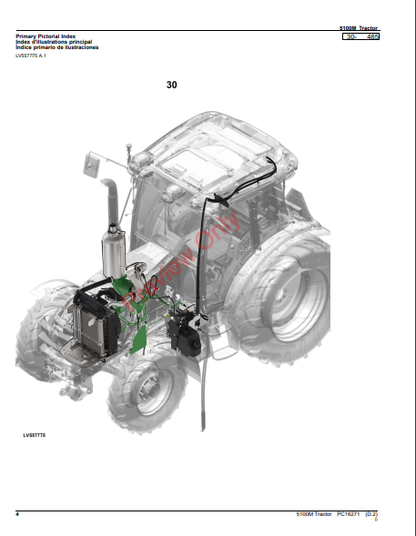 JOHN DEERE 5100M TRACTOR PC16271 - PARTS CATALOG MANUAL