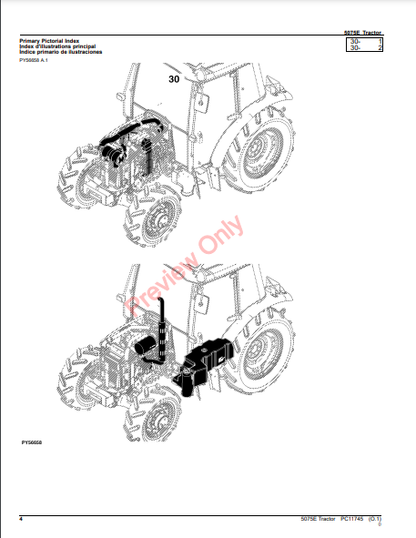 JOHN DEERE 5075E - TRACTOR \ 5075E TRACTOR (IT4) (9X3 TSS TRANSMISSION W/CAB AND OOS (12X12 PR TRANSMISSION W/CAB AND OOS (NORTH AMERICA EDITION) PC11745 - PARTS CATALOG MANUAL