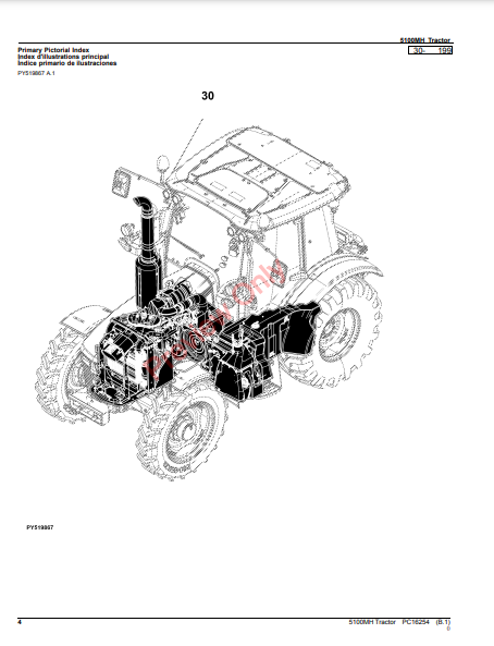 JOHN DEERE 5100MH TRACTOR PC16254 - PARTS CATALOG MANUAL