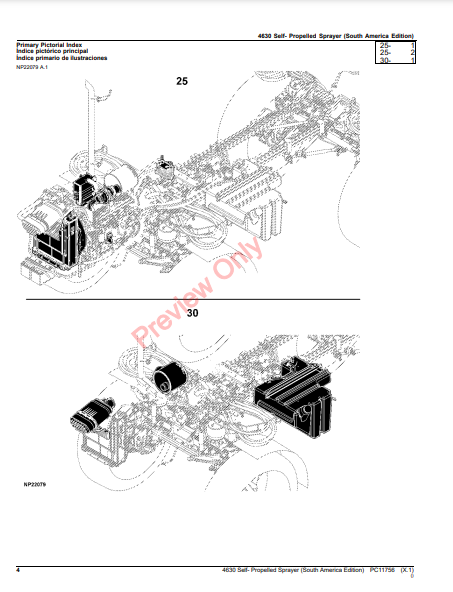 JOHN DEERE 4630 SELF-PROPELLED SPRAYER (SOUTH AMERICA EDITION) PC11756 - PARTS CATALOG MANUAL